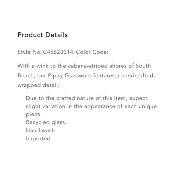 Anthropologie Pipiry  Striped Glass Pitcher - Picture 4 of 5